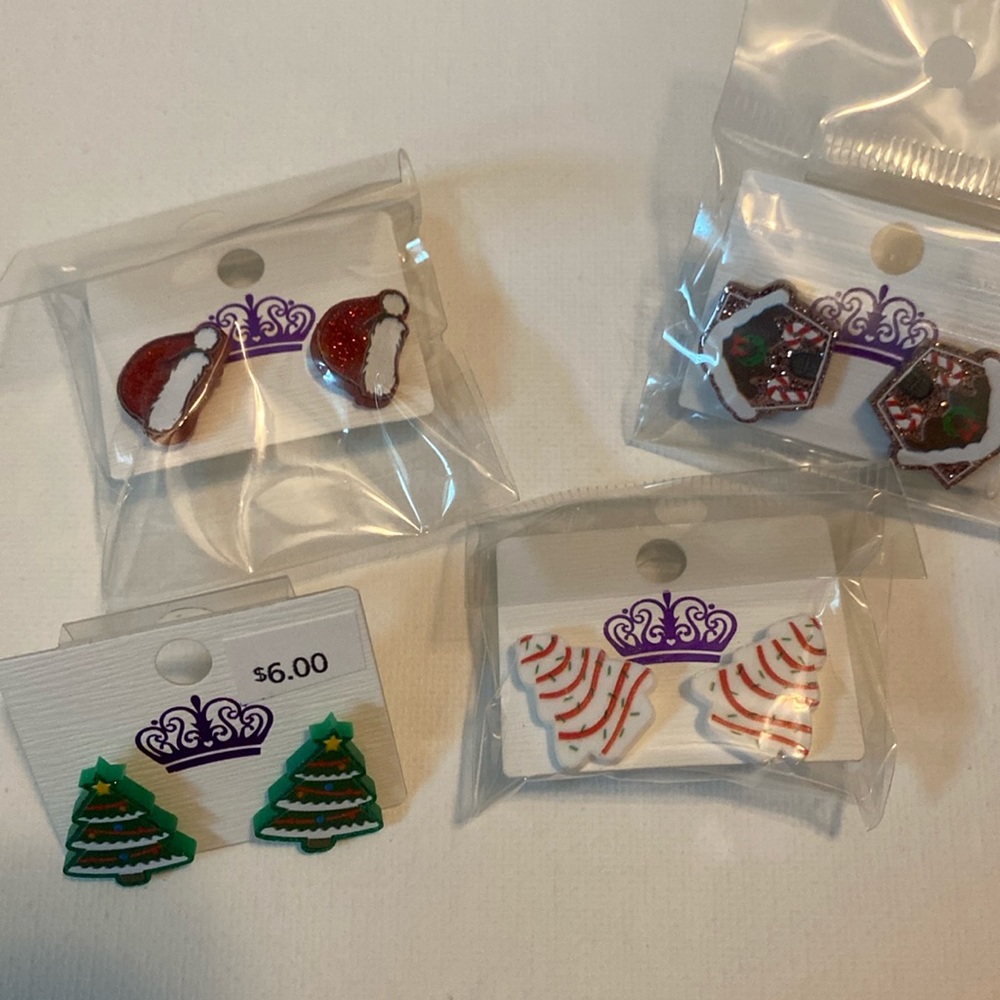 4 pair Christmas Earrings